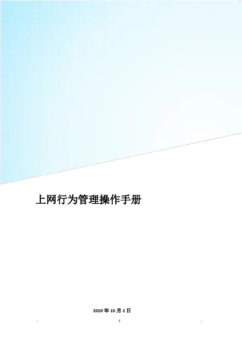 华为上网行为管理器操作手册