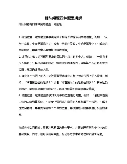 排队问题四种题型讲解