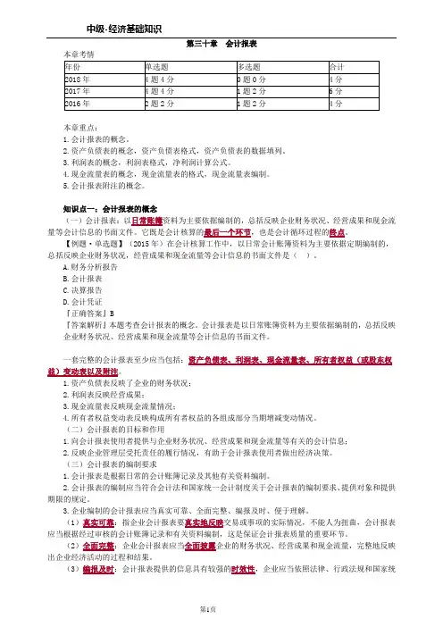 2020中级-经济基础知识第三十章