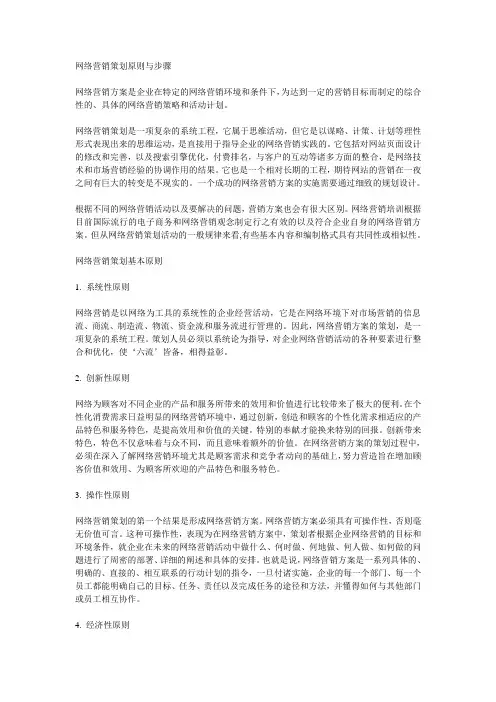 网络营销策划原则与步骤