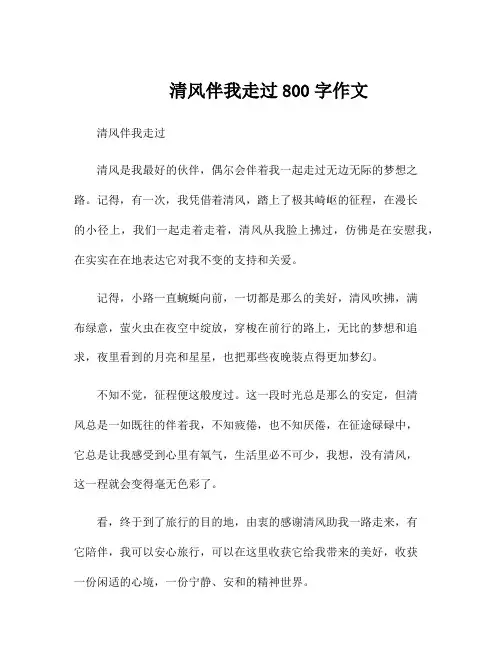 清风伴我走过 800字作文