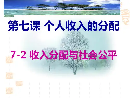 7-2收入分配与社会公平2PPT资料34页