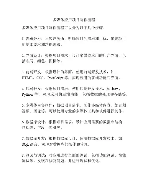 多媒体应用项目制作流程
