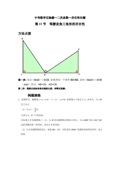 专题11 存在性-等腰直角三角形(解析版)