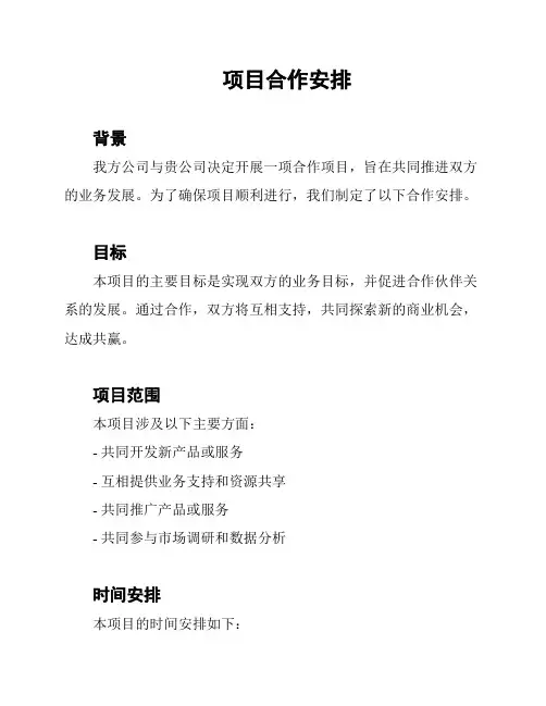 项目合作安排