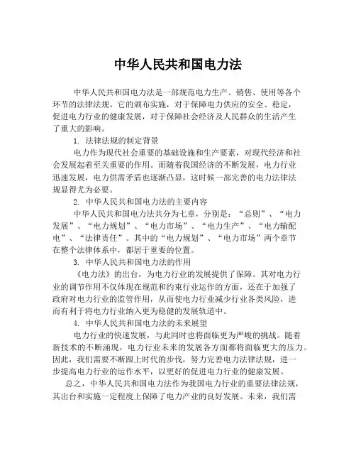 中华人民共和国电力法