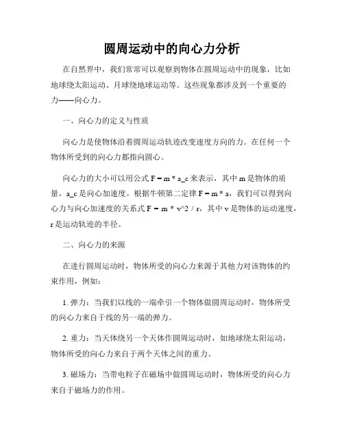 圆周运动中的向心力分析