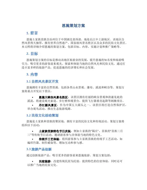 恩施策划方案