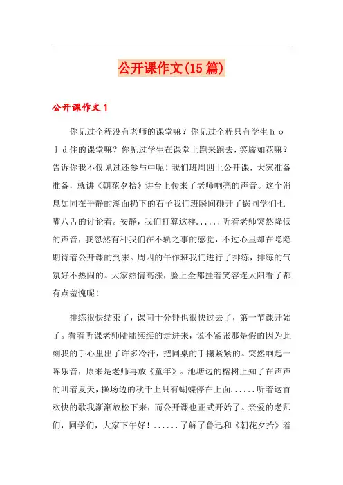 公开课作文(15篇)
