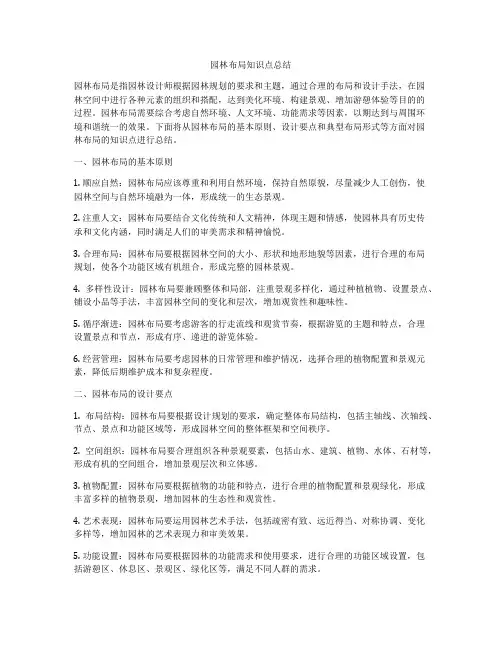 园林布局知识点总结