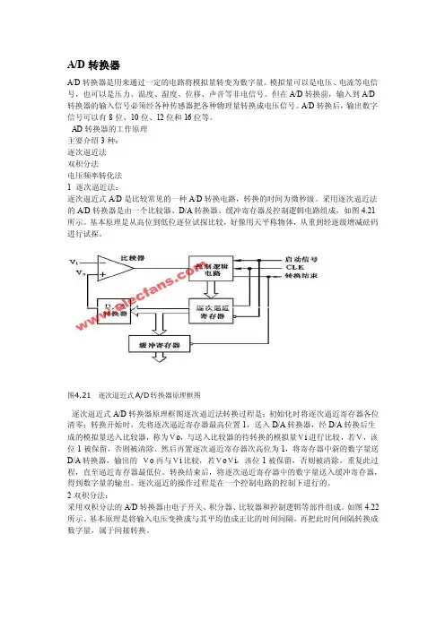 图4.21逐次逼近式AD转换器原理框图