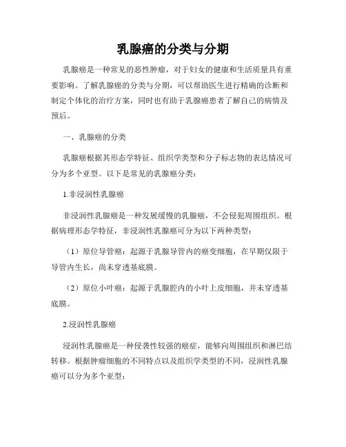 乳腺癌的分类与分期