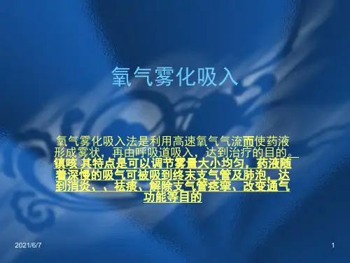 氧气雾化吸入PPT课件