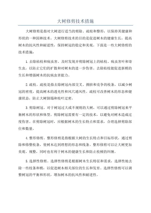 大树修剪技术措施