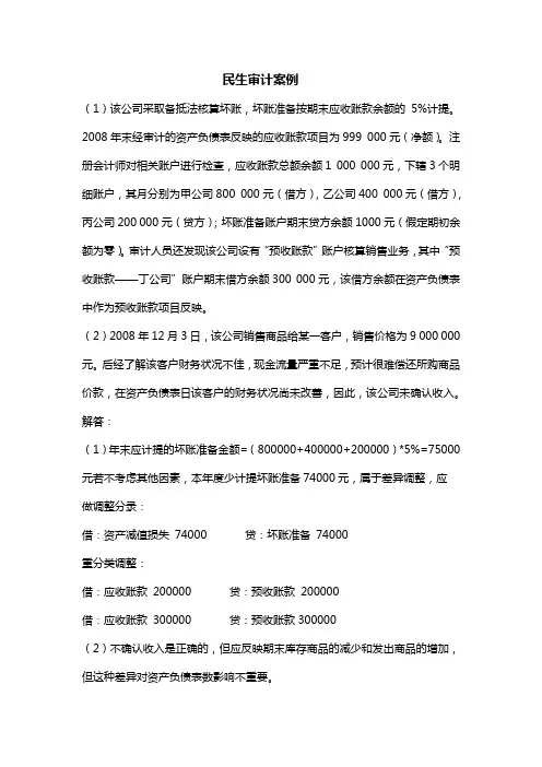 民生审计案例