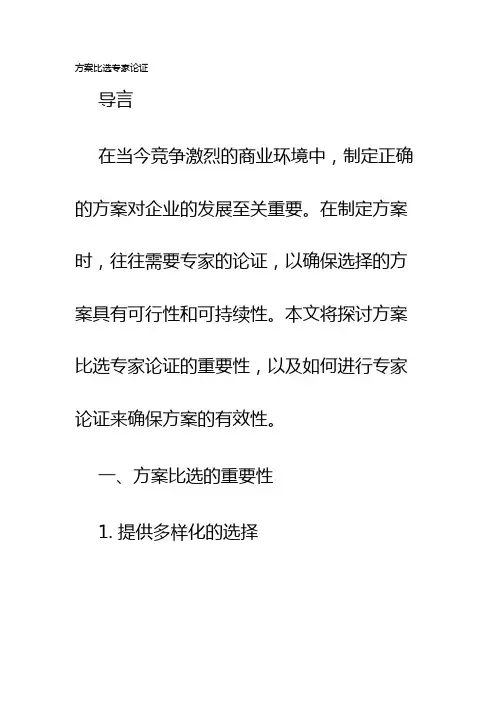 方案比选专家论证