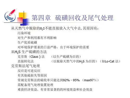 第四章 硫磺回收及尾气处理