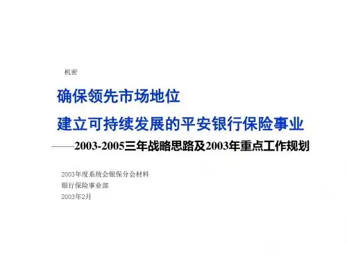 银保中长期发展战略及2003年重点工作演示版30页