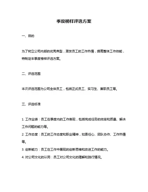 季度榜样评选方案