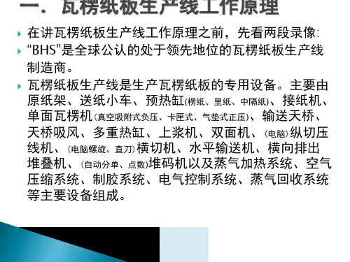 瓦楞纸板生产线知识讲座资料ppt课件
