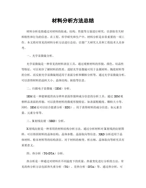 材料分析方法总结