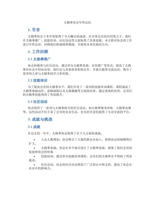 太极拳协会年终总结