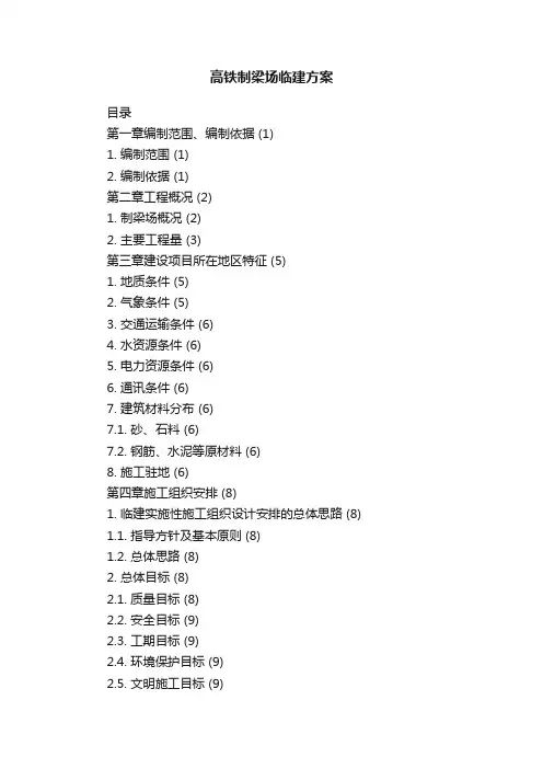 高铁制梁场临建方案