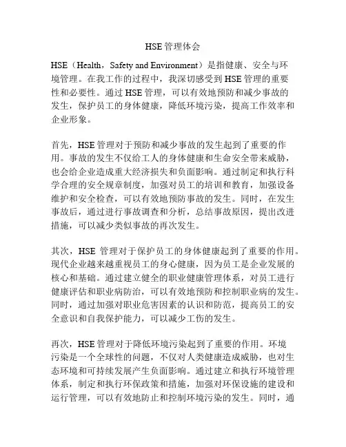 HSE管理体会