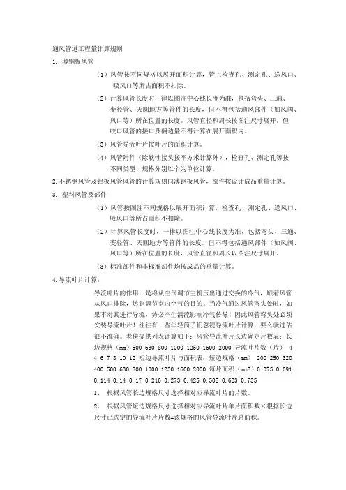 通风计算规则