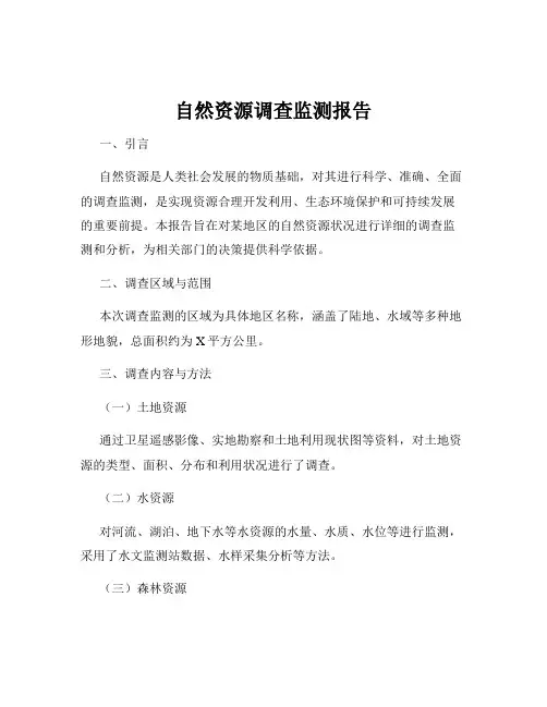 自然资源调查监测报告