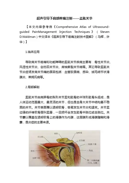 超声引导下肩部疼痛注射——盂肱关节