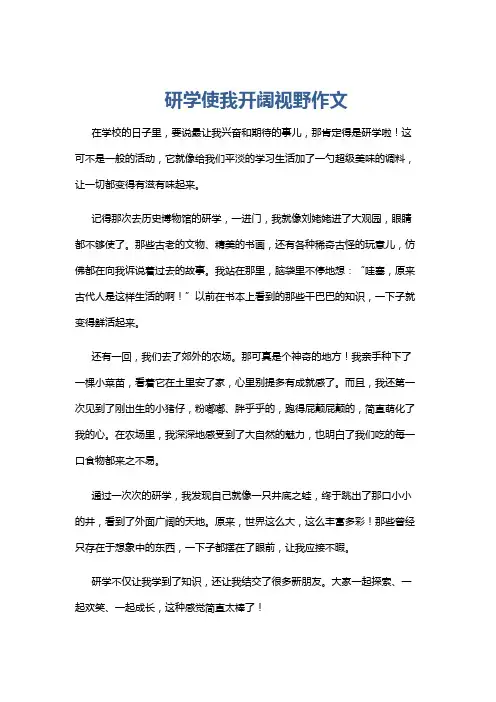 研学使我开阔视野作文