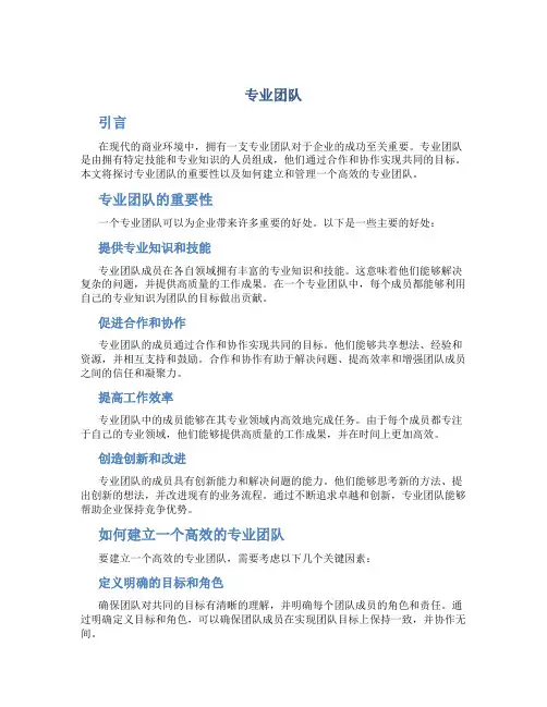 专业团队_精品文档