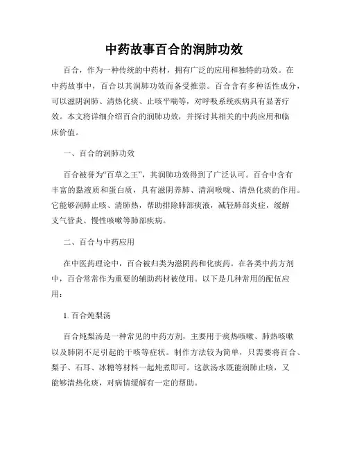 中药故事百合的润肺功效