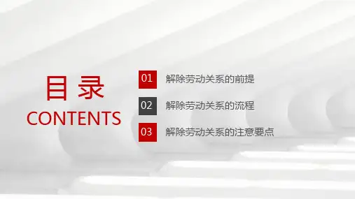 红白简约员工劳动合同关系解除规范指南教学课件PPT模板