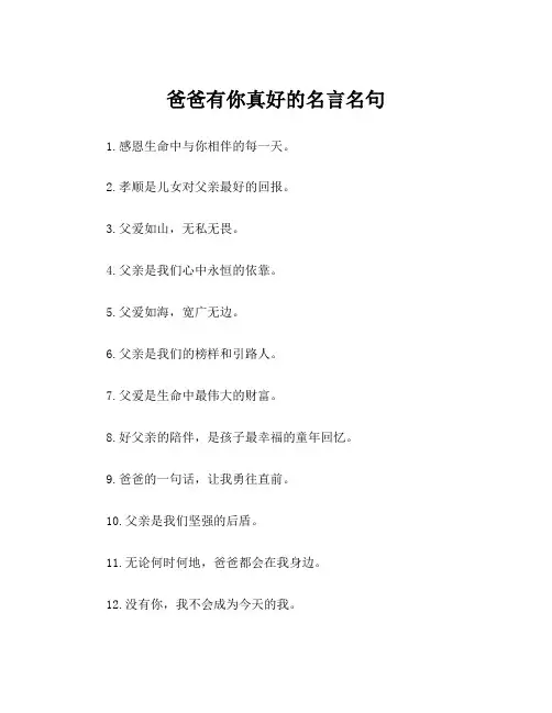 爸爸有你真好的名言名句