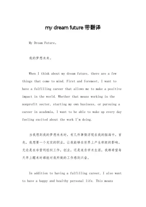my dream future带翻译