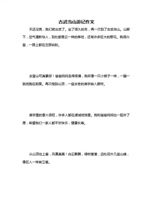 古武当山游记作文