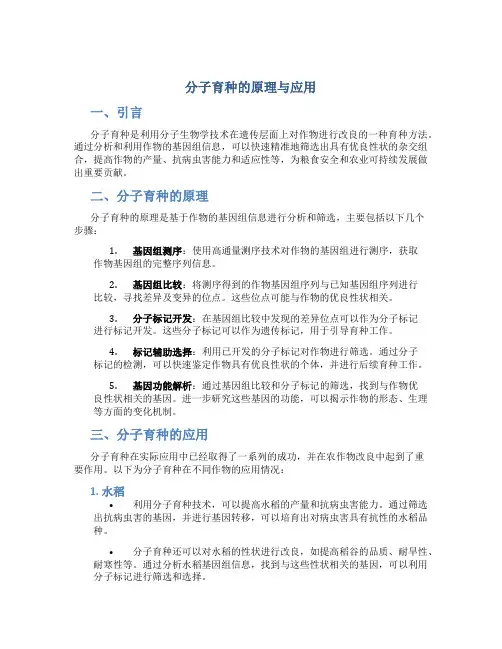 分子育种的原理与应用