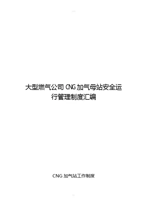 大型燃气公司CNG加气母站安全运行管理制度汇编28