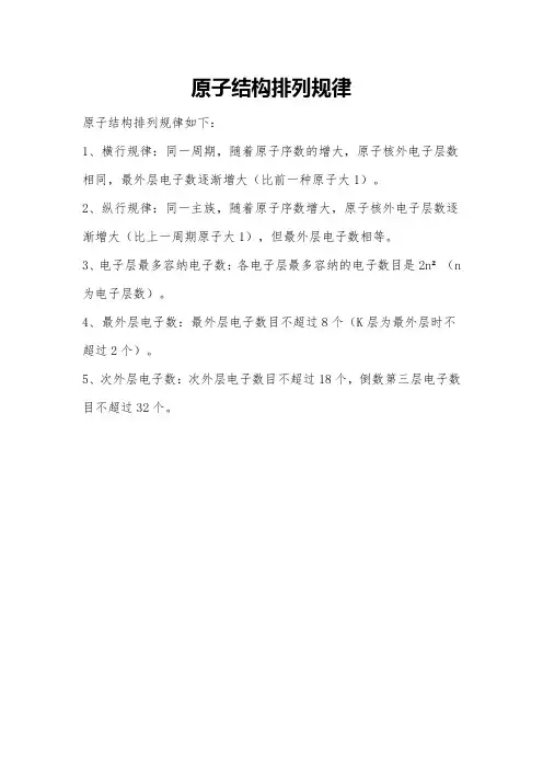 原子结构排列规律