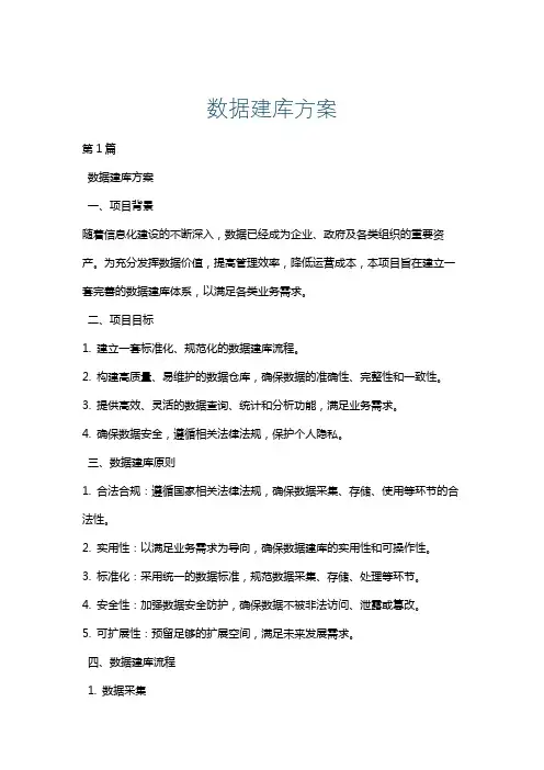数据建库方案