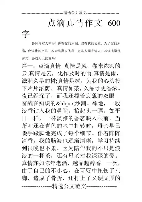点滴真情作文600字