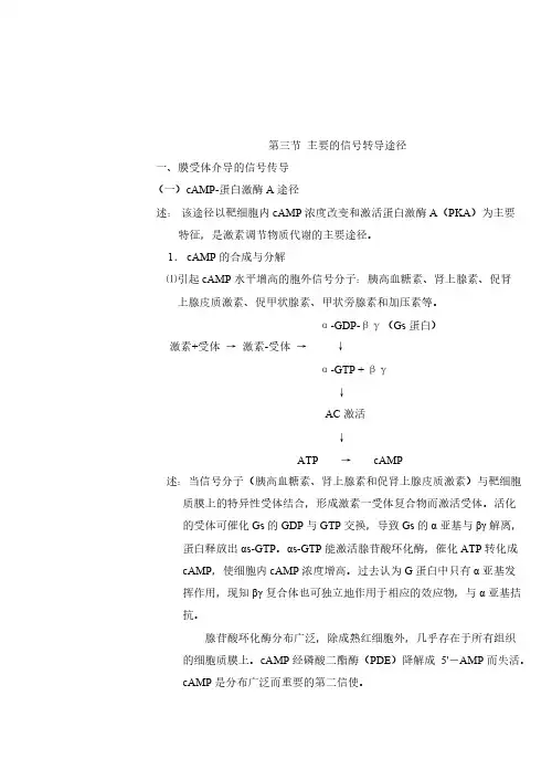 主要的信号转导途径-推荐下载