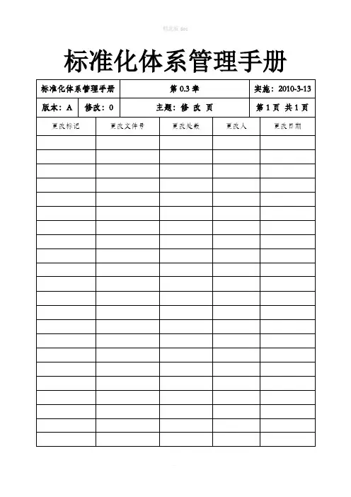 标准化体系管理手册