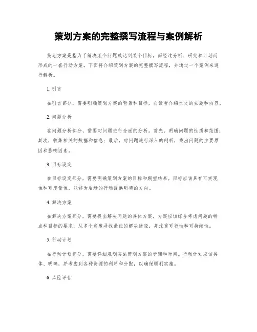 策划方案的完整撰写流程与案例解析