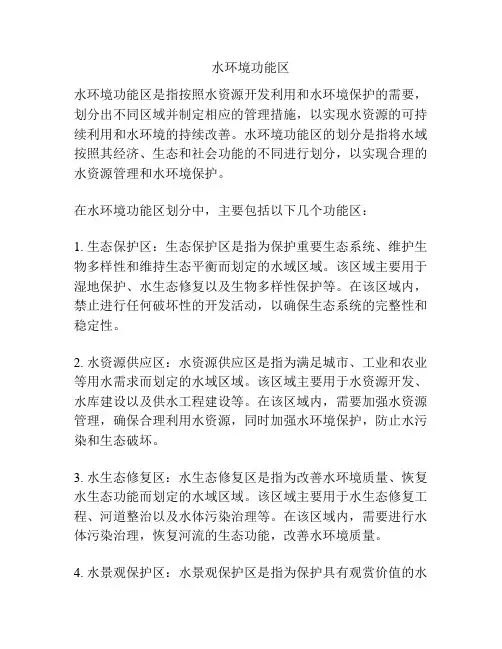 水环境功能区