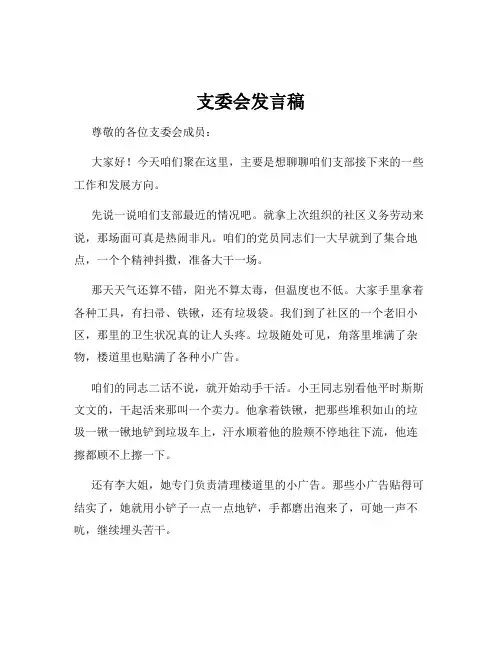 支委会发言稿