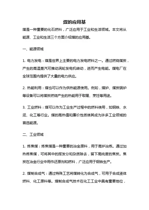 煤的应用基