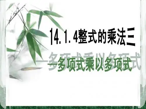 14.1.4整式的乘法三--多项式乘以多项式